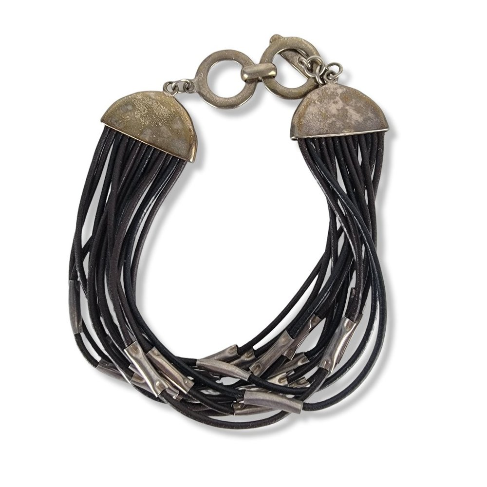 Silpada Speed of Light 925 Sterling Leather Bracelet